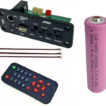Bluetooth MP3 Module with Remote LION Battery Connector Wires| USB ,MIC AUX